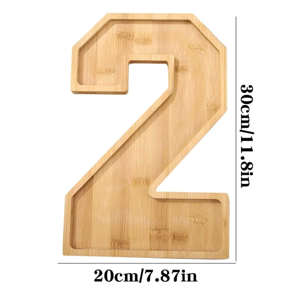Number Shaped Serving Tray, Decorative Platter for Cheese, Fruit, and Snacks, Themed Party Serving Board for Birthday Celebrations and Holiday Gatherings