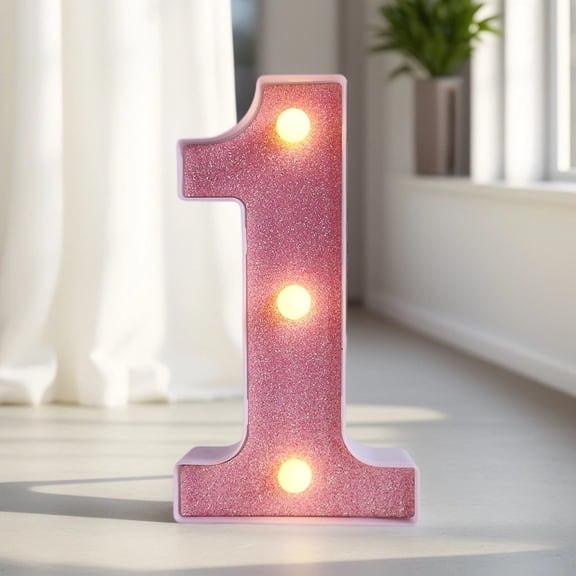 Number Sign Light Pink Night Light ,Romantic Birthday Lights,Number Night Light/1