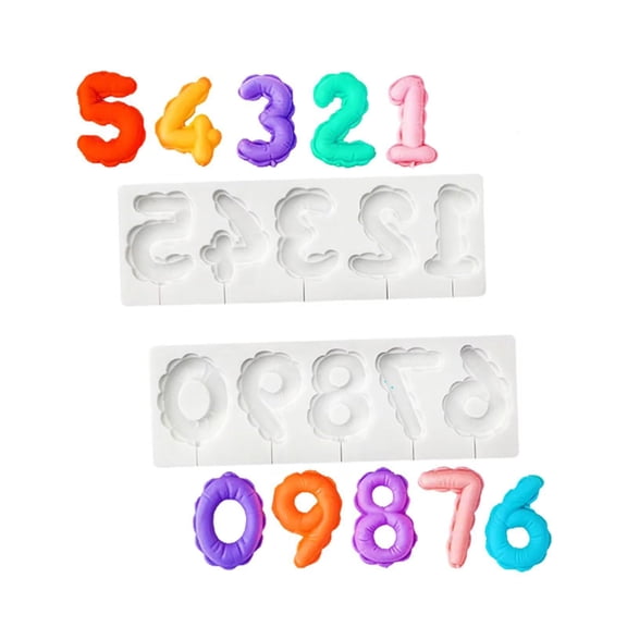 Number Silicone Molds, Non-Stick Baking Molds for Making Candy, Chocolate, Candle & Soap Crafts