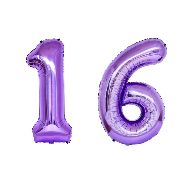 Number Sixteen Balloon Purple Number 16 Balloon 32