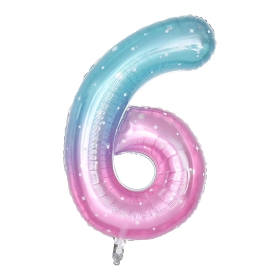 Number Sixty Seven Balloon Pastel Sage Starry Gradient Number 67 Balloon 51.18" Large Party Balloon Decoration(Balloon Number 6)