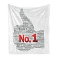 thumbnail image 1 of Number Soft Flannel Fleece Throw Blanket, Thumbs up Super Number Job Success Business Worker of the Year Print, Cozy Plush for Indoor and Outdoor Use, 60" x 80", Grey Vermilion White, by Ambesonne, 1 of 6