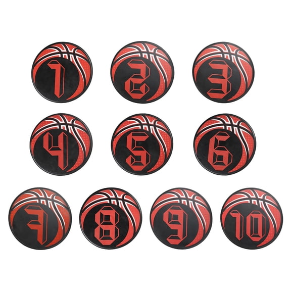 Number Spot Markers 9 Inch, 10 Pcs Basketball Non-Slip Floor Dots Agility Markers, Dark Red