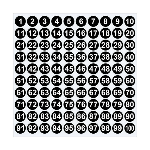 Number Sticker Sheet 1-100 Self-Adhesive Peel And Stick Number Labels Reinforced Backing For Mailboxes, Scrapbooks, Gift Tags And Crafts
