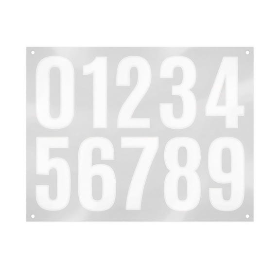 Number Sticker, White Waterproof Hot Stamping, 1 Pack Complete 0-9 Digit Set, For Mailbox Address House Door Window Car Helmet Decorative Identification Usage