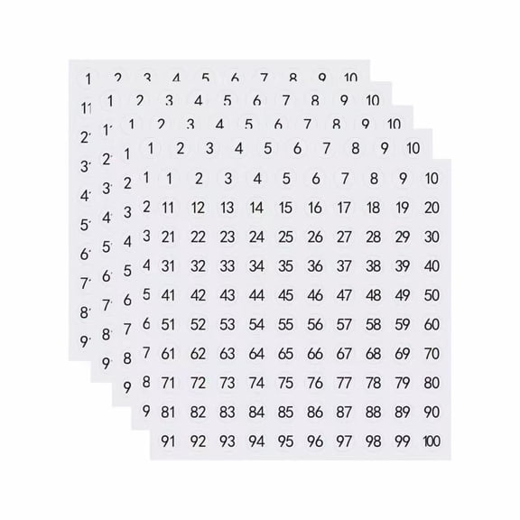 Number Stickers, 50 Sheets Number Stickers 1-100, 5000 PCS Vinyl Consecutive Number Stickers, 0.4" Self Adhesive Small Round Number Labels for Office Classroom Indoor Storage Inventory Boxes