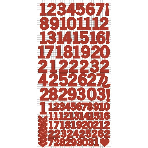 Number Stickers 6"X12"-Red