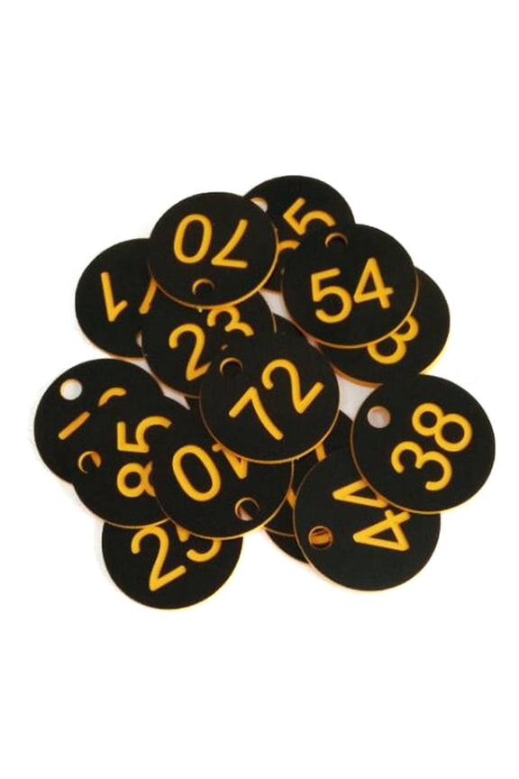 Number Tags 1-100 Numbered Labeling Tags with Hole Easy Fastened 100PCS Plastic for Key Tags Identification Tags for Loc