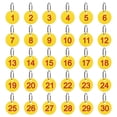 thumbnail image 1 of Uxcell Number Tags 1-30 30 Pcs 1.38'' Round Key Tags for Dormitory House Lockers Yellow Red, 1 of 5