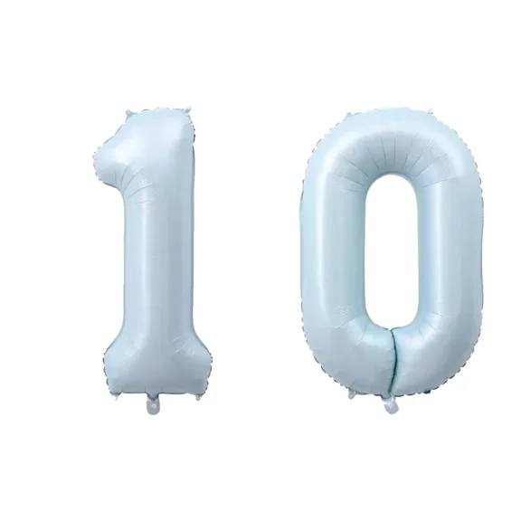 Number Ten Balloon Pastel Blue Sky Blue Light Blue 32" Large Party Balloon