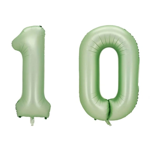 Number Ten Balloon Pastel Sage Green Number 10 Balloon 32" Large Party Balloon