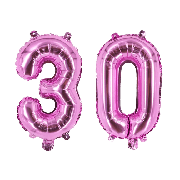 Number Thirty Pink Balloon, 32" Foil Mylar, 30th Birthday Party Decoration Balloon