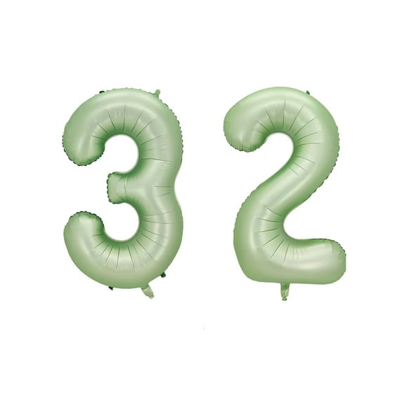 Number Thirty Two Balloon Pastel Sage Green Number 32 Balloon 32" Large Party Milestone Balloon Decoration