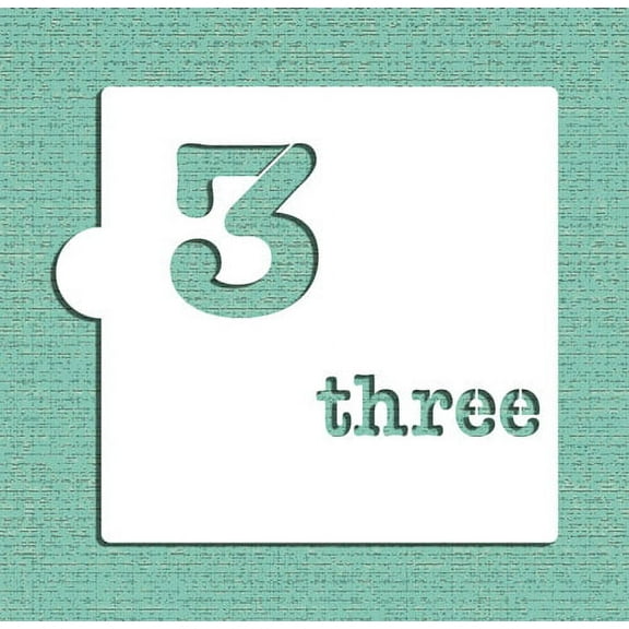Number Three Cookie and Craft Stencil CM143 by Designer Stencils