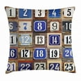thumbnail image 1 of Number Throw Pillow Cushion Cover, Collage of House Numbers 1 to 25 Urban Building City Style Street Architecture Print, Decorative Square Accent Pillow Case, 16 X 16 Inches, Multicolor, by Ambesonne, 1 of 2