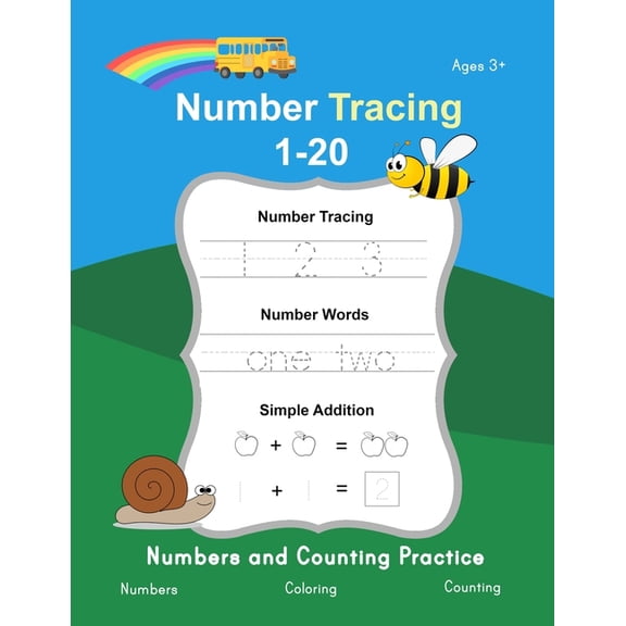 Number Tracing 1-20: Numbers and Counting Practice: Preschool Number Writing Practice Activity Workbook for Pre K, Kinde, (Paperback)