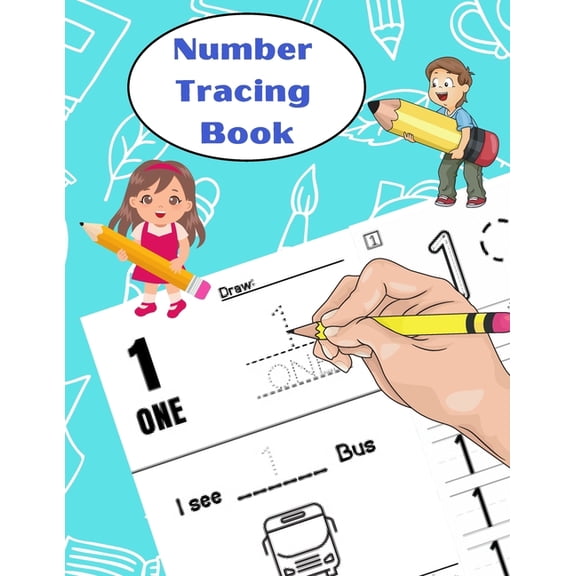 Number Tracing Book: Learn to write numbers for kids, (Paperback)
