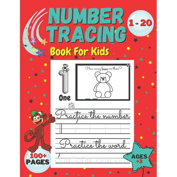 Number Tracing: Book For Kids to practice number tracing 0 to 20; Handwriting Workbook for Preschool, Kindergarten Children Ages 3+ (Paperback)