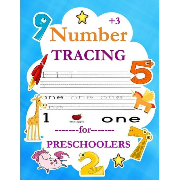 Number Tracing Book for Preschoolers: Give your child all the practice, Math Activity Book, practice for preschoolers, F, (Paperback)
