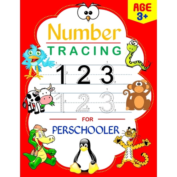Number Tracing for Preschooler: Kindergarten Ages 3-5, Handwriting Activity Math Workbook for Toddlers, Beginner Learnin