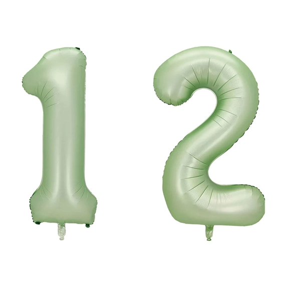 Number Twelve Balloon Pastel Sage Green Number 12 Balloon 32" Large Party
