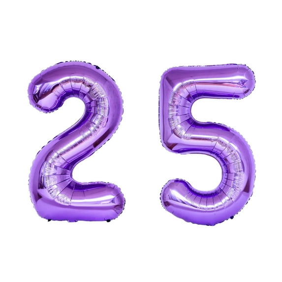 Number Twenty Five Balloon Purple Number 25 Balloon 32" Large Birthday Balloon