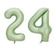 thumbnail image 1 of Number Twenty Four Balloon Pastel Sage Green Number 24 Balloon 32" Large Party Birthday Balloon, 1 of 3