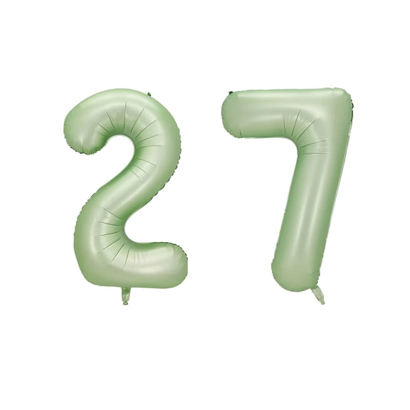Number Twenty Seven Balloon Pastel Sage Green Number 27 Balloon 32" Large Party Birthday Balloon