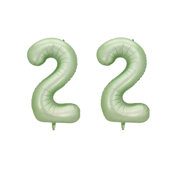 Number Twenty Two Balloon Pastel Sage Green Number 22 Balloon 32" Large Party