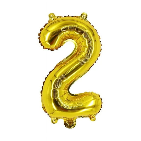 Number Two Balloon Yellow Gold Number 2 Balloon 32" Foil Mylar Yellow Gold Number Balloon