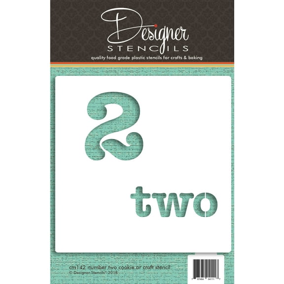 Number Two Cookie and Craft Stencil CM142 by Designer Stencils