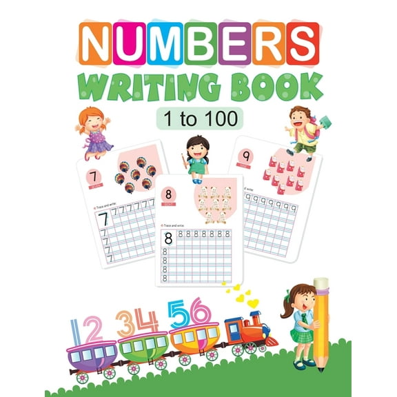 Number Writing Book: 1 to 100, (Paperback)