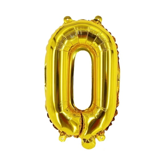 Number Zero Balloon Yellow Gold Number 0 Balloon 32" Foil Mylar Yellow Gold Number Balloon