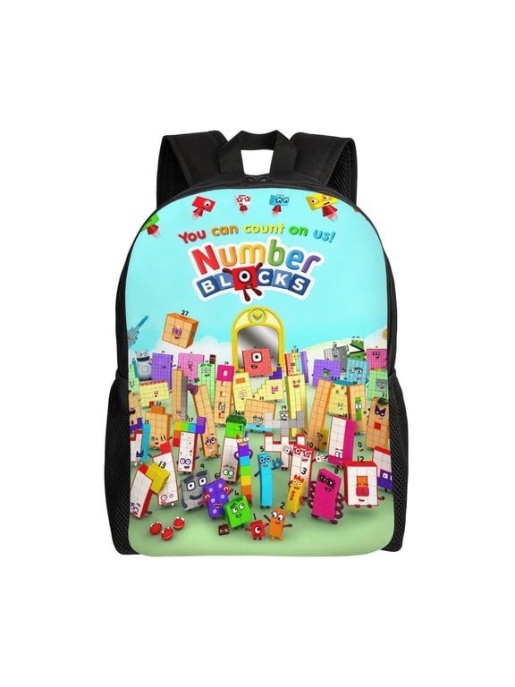 Number-blocks Backpacks Travel Laptop Backpack Lightweight Bookbags Casual Daypack