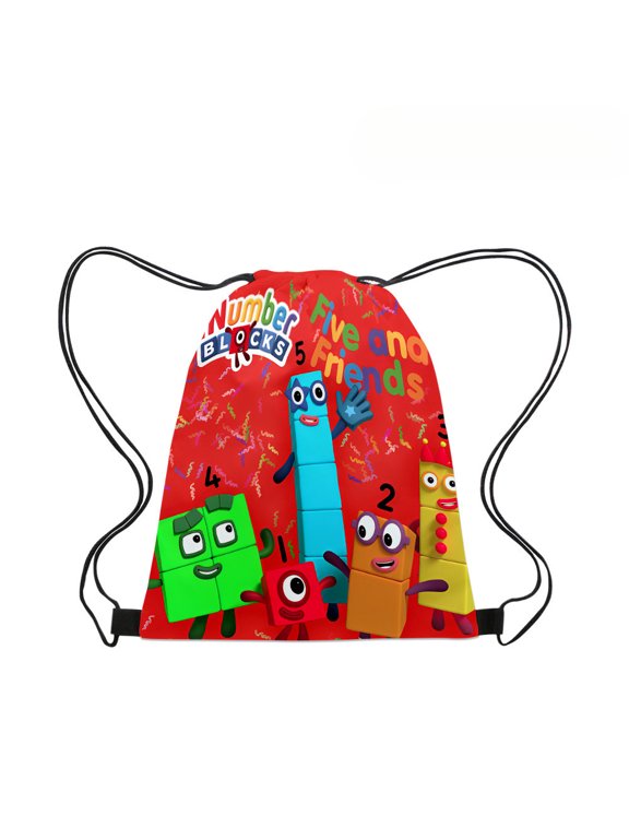 Number blocks Cartoon Drawstring Backpack, Lightweight Sackpack Sport Drawstring Bag, Portable Storage Sack for Gym Travel Outdoor Activities, 13.3 x 10.6 Inch-8