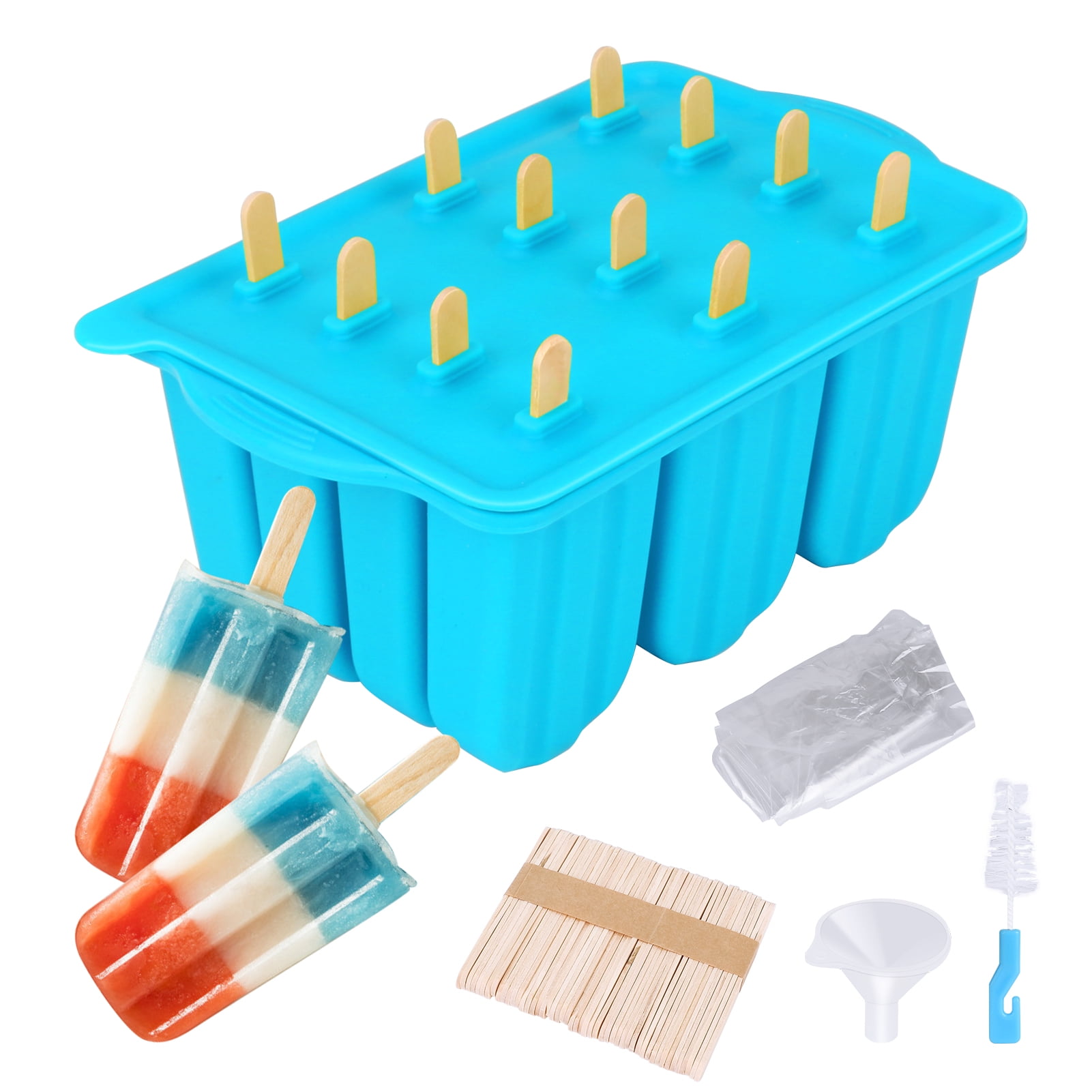 COOK WITH COLOR Popsicle Mold - 12 Section Reusable Ice Pop Molds for  Frozen Yogurt, Ices, Ice Creams and Homemade Popsicles for Toddlers, Kids  and