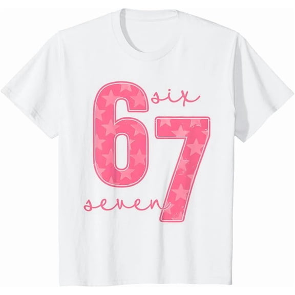 Number pink 67 Matching Six Seven 6 7 Meme 6-7 T-Shirt