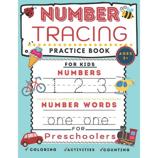 Number tracing book for preschoolers and for kids ages 3+: Number ...