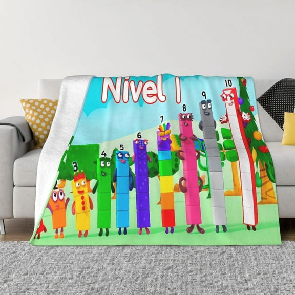 Numberblock-1 (6) Throw Blankets Plush Super Soft Warm Home Decor Blanket Gifts for Boys Girls Kids Adult Men Women
