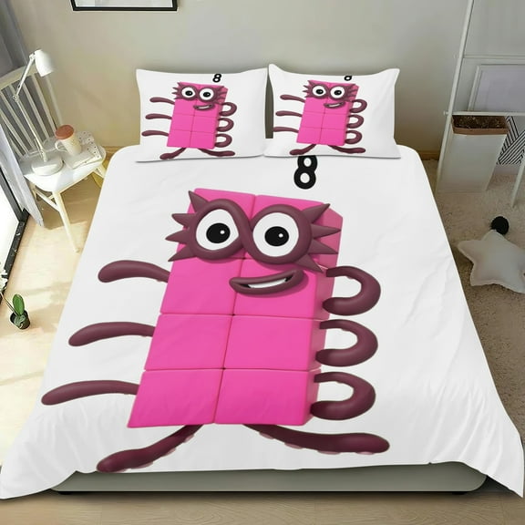 Numberblock Themed Bed Sheet Set Three Piece Set 53x79 Inches Comfortable And Skin Friendly Unique Design Creating A Star Studded Night
