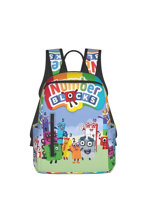 Numberblocks Backpack 3D Print Lightweight Bookbag Casual Sport Daypack Travel Bag Laptop