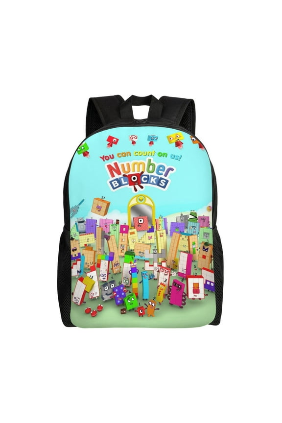 Numberblocks Backpack Large Capacity Multifunctional 17 Inch Laptop Backpack for Teenager Camping Hiking Travel