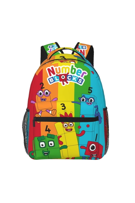 Numberblocks Backpacks All Over Print Cartoon College School Laptop Bag Bookbag Students Travel Work Shoulder Bag Daypack