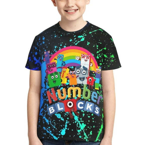Numberblocks Boys Girls T Shirt Kids Short Sleeve Crewneck 3d Printed Graphic Shirts For Kids Youth X-Small