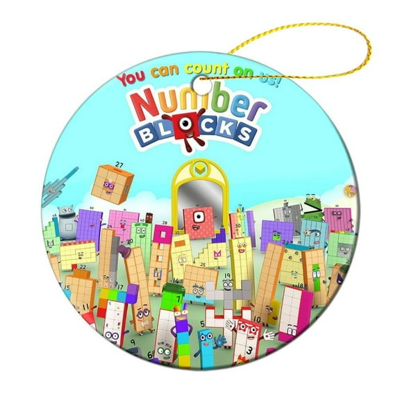Numberblocks Ceramic Christmas Tree Ornaments Round Souvenir X-Mas Hanging Ornaments House Party Home Decor 1 Pcs
