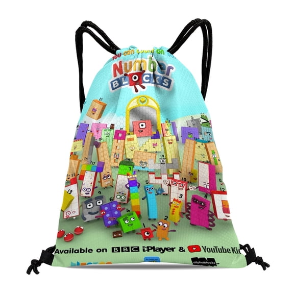 Numberblocks Convenient Gym Bag:Waterproof, ideal for hiking, swimming, travel, beach, and shopping, sized at 15.7*17.7 inches (40cm45cm.
