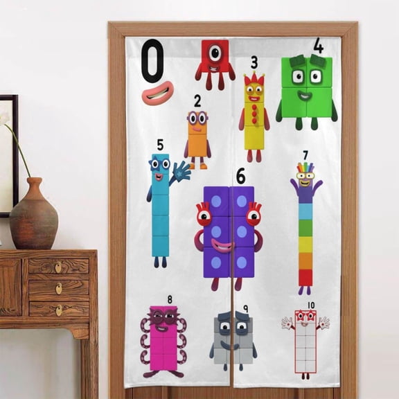 Numberblocks Door Curtains for Doorway Privacy Dividers Curtain Blackout Tapestry Door Window Curtain for Home Bedroom Kitchen Decoration 34x56in