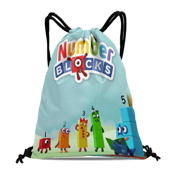 Numberblocks Hiker and Swimmer Bag:Waterproof and suitable for fitness, yoga, travel, beach, and shopping, measuring 15.7*17.7 inches.