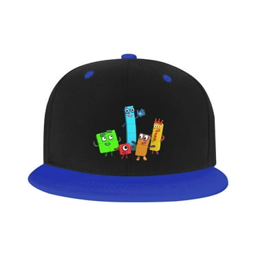 Numberblocks Kid'S Cartoon Baseball Cap,Adjustable Hip Hop Hat Flat Brim, Breathable Sun Hat For Boys Girls Blue