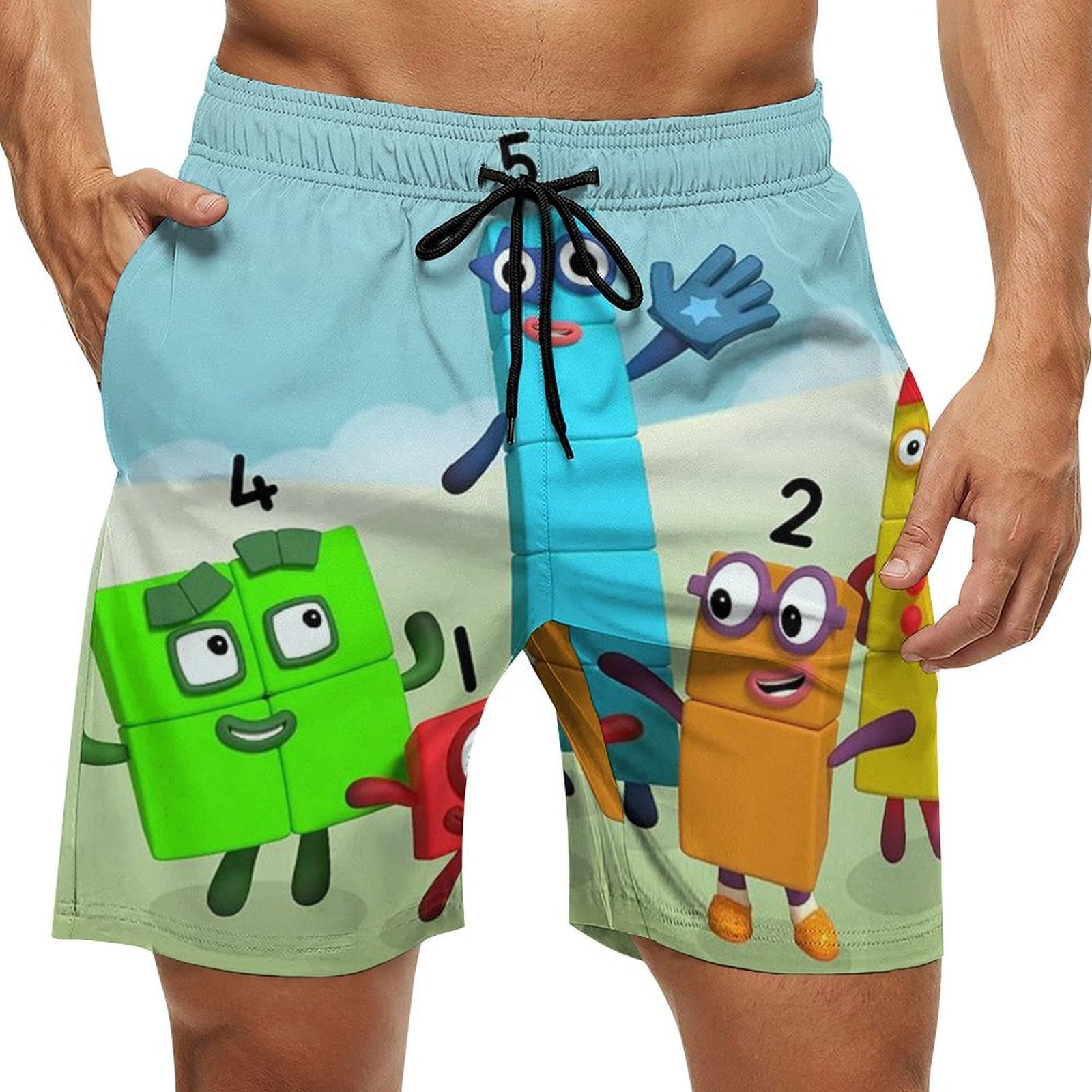 Numberblocks Men's Swim Trunks Quick Dry Swim Shorts Swimwear Bathing ...